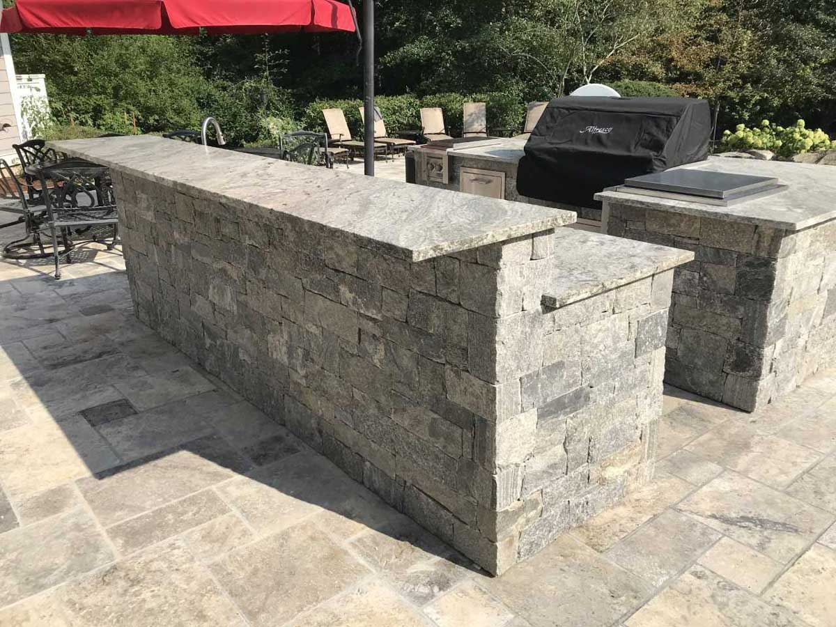 masonry on outdoor kitchen