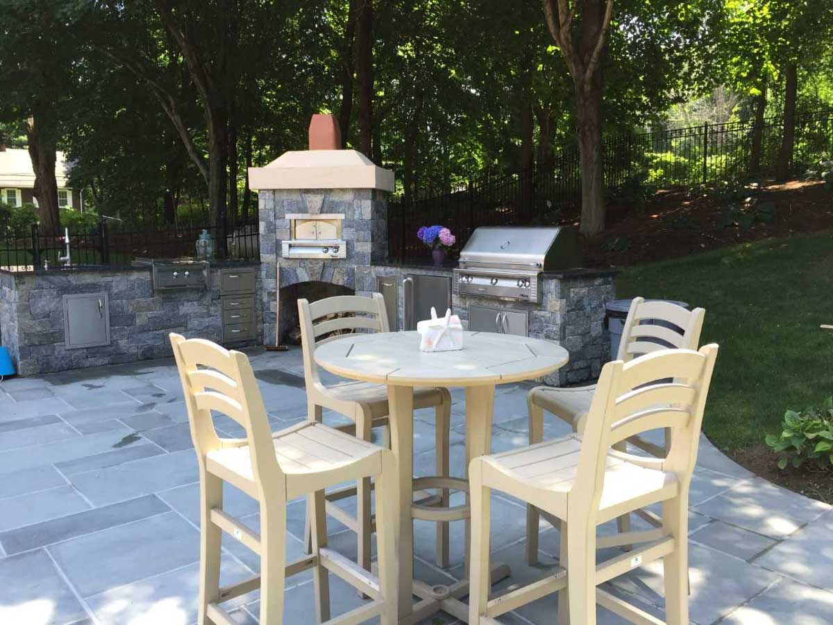 outdoor kitchen on new patio